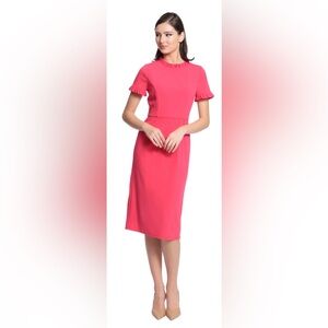 Maggy London Ruffle Collar Slant Pocket Dress